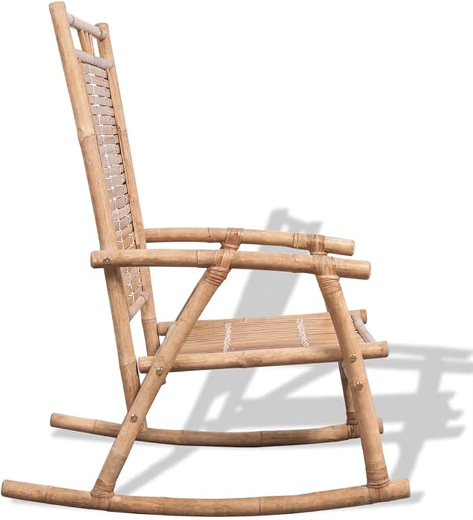 Terrace Garden Outdoor Sun Lounger,Home Lunch Breathable Leisure Chair,Rocking Chair Bamboo