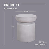 Afterglow Terrafab Concrete Look Side Table End Table Natural Decorative Garden Stools for Living Room Bedroom Patio - Photo 3