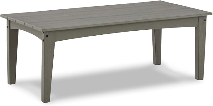 Signature Design by Ashley Visola Outdoor HDPE Patio Cocktail Table, Gray - Photo 1
