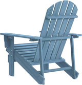 Solid Fir Wood Adirondack Chair Blue Medium Ergonomic Design for Outdoor Relaxation Garden Patio Terrace Durable - Photo 5