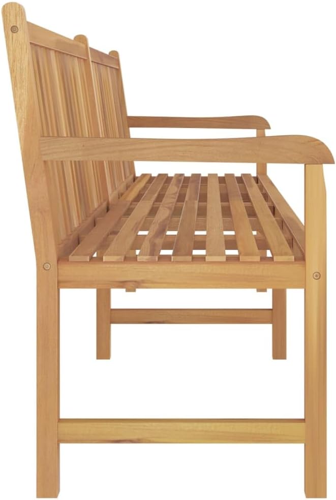 Garden Bench Warm Teak Wood Fine Sanded Teak Hardwood Large Patio Bench Park for Lawn Outdoor