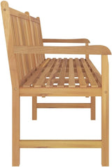 Large Solid Teak Wood Garden Bench 4-Seater Outdoor Furniture for Patio Garden Terrace Warm Brown Finish Rectangular - Photo 4
