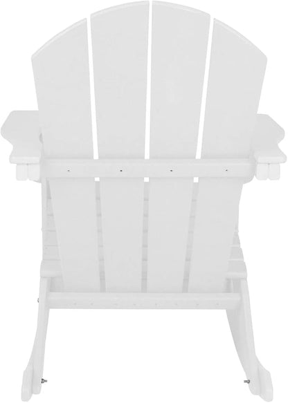 WO WESTIN OUTDOOR HDPE Laguna Outdoor Rocking Poly Adirondack Chair, White