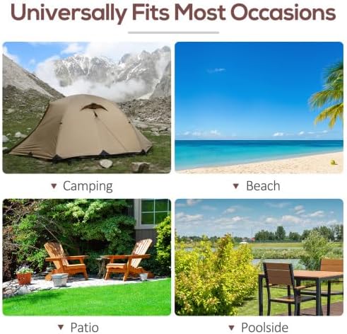 3-in-1 Oversized Sun Tanning Chair with Mat & Face Hole, Heavy Duty Folding Chaise Lounge - 5-Position Adjustable Outdoor Chair for Beach, Pool, Patio, Lawn, Yard - Includes Pillow (Brown 2)