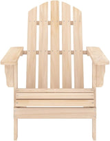 Solid Fir Wood Adirondack Chair with Table Patio Furniture Set Outdoor Seating for Garden Balcony Porch Backyard - Photo 6