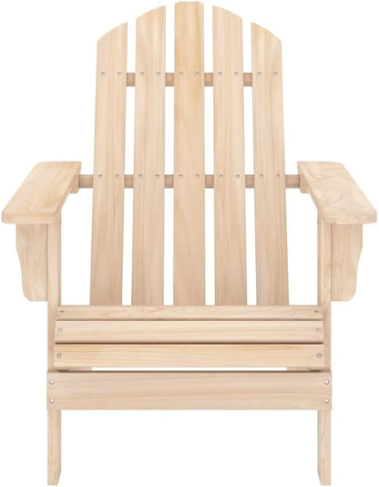 Solid Fir Wood Adirondack Chair with Table Patio Furniture Set Outdoor Seating for Garden Balcony Porch Backyard