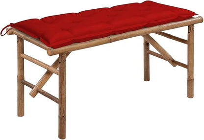 Garden Bench Deck Bench Folding Patio Bench with Cushion 46.5" Bamboo