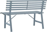 Outdoor Patio Bench, Metal Garden Bench with Backrest, Steel Park Bench Patio Furniture for Porch, Park, Yard - Photo 4