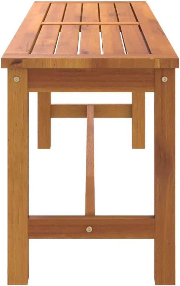 Patio Bench Solid Wood Acacia Outdoor Garden Bench 43.3 Inch Backyard Seating with Sturdy Frame Durable Hardwood for Patio Deck Porch Indoor Use