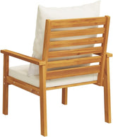 Solid Acacia Wood Garden Sofa Chair Set with Cushions for Outdoor and Indoor Use, Modern Patio Furniture - Photo 8