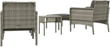 vidaXL 5 Piece Patio Lounge Set - Gray Poly Rattan Outdoor Furniture with Metal Frame, Cushioned Chairs - Photo 7
