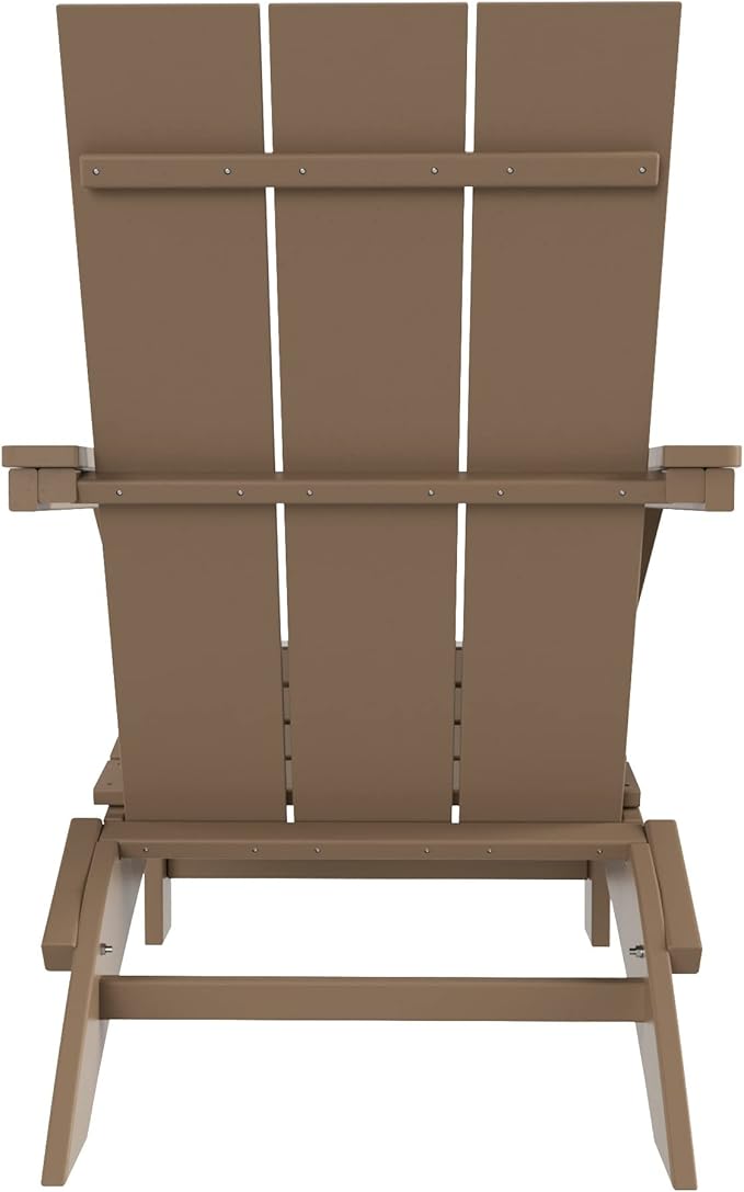 WestinTrends Ashore Modern Outdoor Folding Adirondack Chair, Weathered Wood