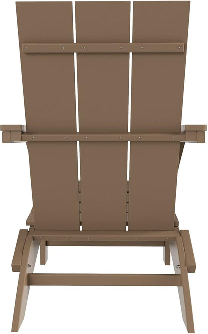 WestinTrends Ashore Modern Outdoor Folding Adirondack Chair (Set of 4), Weathered Wood