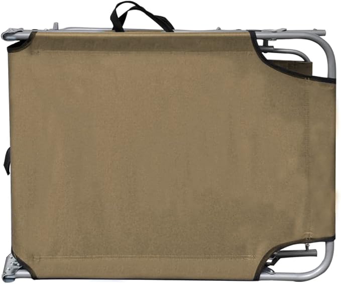 Taupe Folding Sun Lounger with Canopy, 74.2" Outdoor Chaise for Beach Patio Pool, 264 lb Capacity, No Assembly - Photo 5