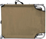 Taupe Folding Sun Lounger with Canopy, 74.2" Outdoor Chaise for Beach Patio Pool, 264 lb Capacity, No Assembly - Photo 5