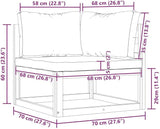 vidaXL Outdoor Solid Acacia Wood Sectional Corner Sofa with Cream White Cushions, Customizable Configurations - Photo 4
