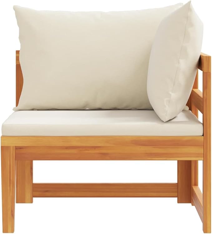 Modern Outdoor Corner Sofa with Thick Cushions and Removable Covers, Durable Acacia Wood Patio Furniture for Garden - Photo 4