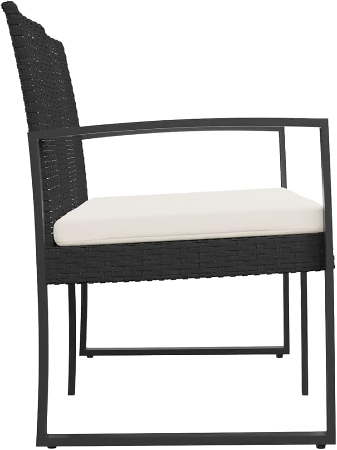 2-Seater Outdoor Garden Bench with Storage and Cushions, Modern Powder-Coated Steel Patio Seating - Photo 5