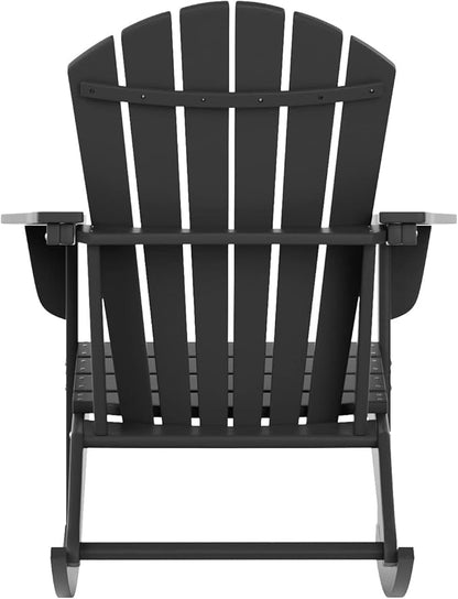 WestinTrends Dylan Outdoor Patio Poly Plastic Adirondack Rocking Chair, Gray