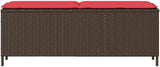 Garden Bench Deck Bench Patio Bench with Cushion Brown 43.3"x11.8"x15.9" Poly Rattan - Photo 5