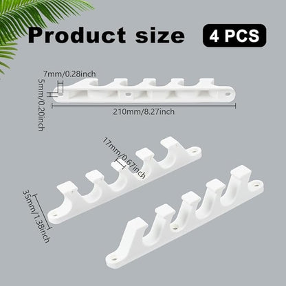 AHANDMAKER 4PCS White Chaise Lounge Bracket, Multi Position Furniture Chair Buckle, Adjustable Back Support Adjuster for Outdoor Patio Lounge