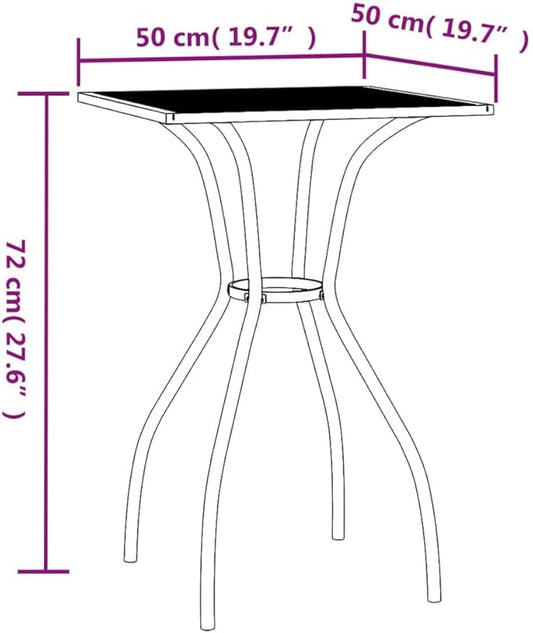 Patio Table Anthracite 19.7"x19.7"x28.3" Steel Mesh,Stylish Mesh Design Patio Table: Sturdy and Durable for Outdoor Use Outdoor Table