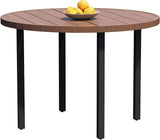 42" Round Patio Dining Table for 4, All-Weather Metal Patio Table with Umbrella Hole - Photo 7