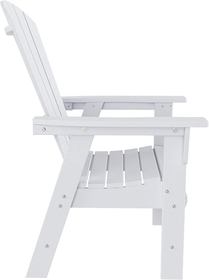 WestinTrends Dylan Outdoor Patio Shell-Back Adirondack Dining Chair Weather Resistant White