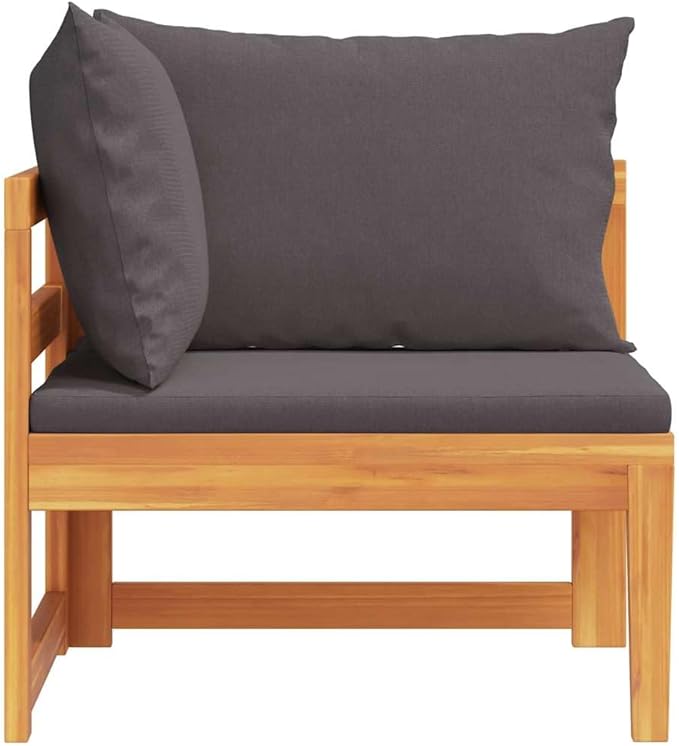 Outdoor Corner Sofa with Solid Acacia Wood Frame and Water-Resistant Cushions for Patio Garden Balcony Seating