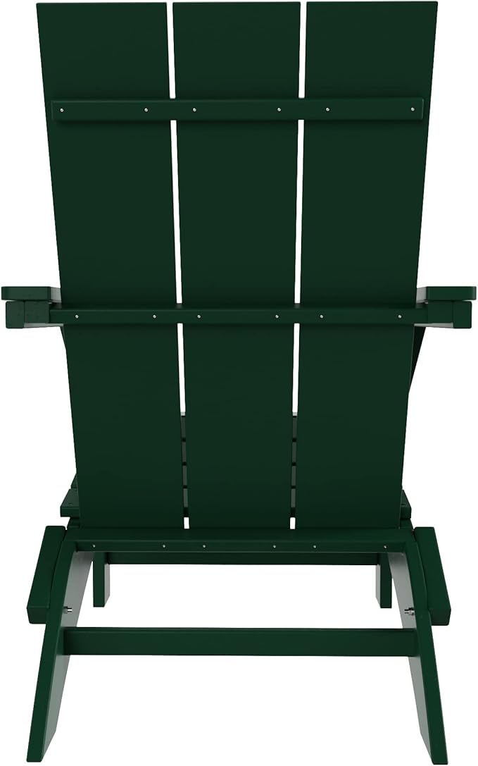 WestinTrends Ashore Modern Outdoor Folding Adirondack Chair (Set of 2), Dark Green