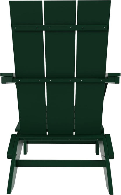 WestinTrends Ashore Modern Outdoor Folding Adirondack Chair, Dark Green