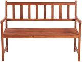 Rustic Garden Bench Solid Acacia Wood Outdoor Bench with Cushion Brown 47.2 x 19.7 x 35.4 Inch Durable Weather - Photo 4