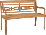 47.2 Inch Solid Teak Wood Garden Bench, 2-Seater Outdoor Patio Furniture - Photo 1