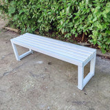 Weatherproof Metal Outdoor Garden Bench, Durable Plastic-Wood Design, 500kg Capacity, Perfect for Park, Lawn, Patio - Photo 1