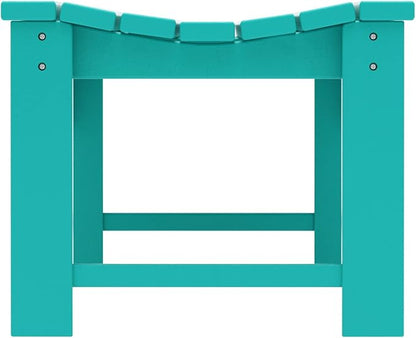 WO Home Furniture 48" Modern Backless Bench, HDPE Plastic, Turquoise