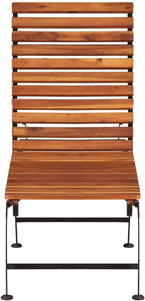 Brown Adjustable Sun Lounger for Patio and Garden, Solid Acacia Wood with Steel Frame - Photo 3