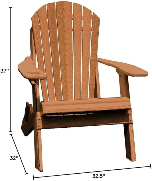 Furniture Barn USA Poly Folding Adirondack Chair, Natural Teak