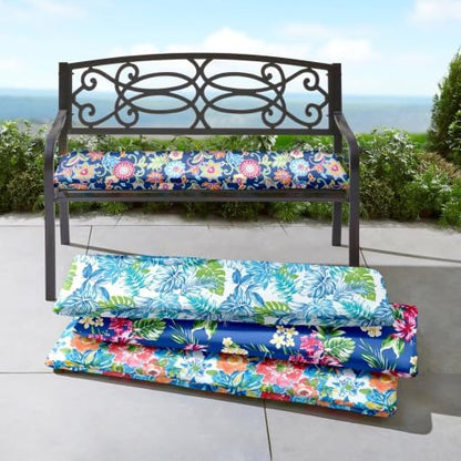BrylaneHome Bench Cushion - 48" L x 18" W x 3" H - Patio & Outdoor - Water, Stain & Fade Resistant - Covert Breeze