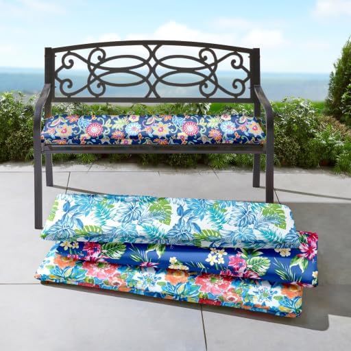 BrylaneHome Bench Cushion - 48" L x 18" W x 3" H - Patio & Outdoor - Water, Stain & Fade Resistant - Poppy Blue - Photo 4