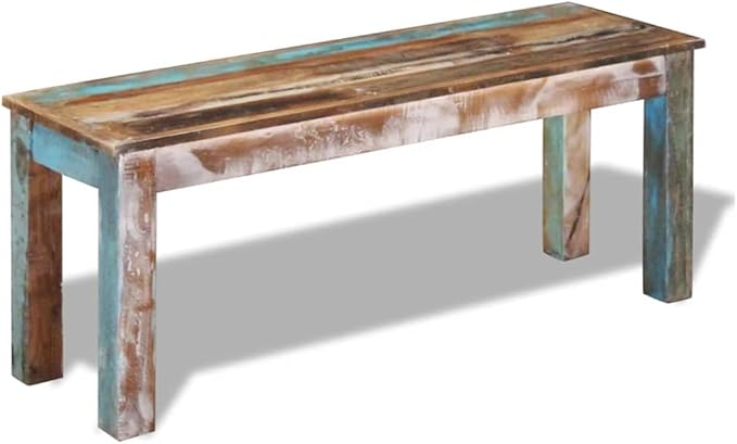 vidaXL Bench Multicolour Solid Reclaimed Wood Medium Durable