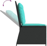 2-Person Reclining Patio Bench with Turquoise Cushions, Adjustable Backrest Outdoor Garden Sofa - Photo 8
