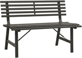Outdoor Patio Bench, Metal Garden Bench with Backrest, Steel Park Bench Patio Furniture for Porch, Park, Yard - Photo 2