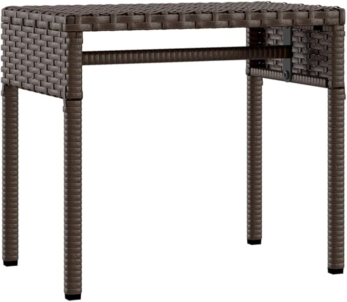 Patio Sun Lounger with Adjustable Backrest and Side Table, Brown PE Rattan Fabric on Powder-Coated Steel Frame - Photo 5