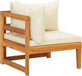 Corner Sofa with Cream White Cushions, Small Couch, Mid Century Modern Couch, Outdoor Furniture, Lounge Furniture - Photo 4