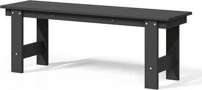 WestinTrends Ashore Outdoor HDPE 48" Modern Backless Patio Bench, Gray