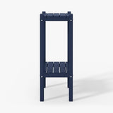 WestinTrends Malibu 36" Outdoor Adirondack HDPE 2-Tier Patio Side Table, Navy Blue - Photo 7