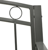 vidaXL Patio Bench with Center Table - 49.2-inch Steel Garden Bench - Weather- Outdoor Seating - Industrial Gray Bench - Photo 8
