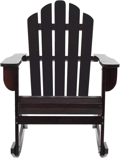 Patio Rocking Chair,Wooden Outdoor Chair,with Backrest and Armrest,Outdoor Furniture,for Indoor and Outdoor,Patio,Garden,Backyard,Porch Seat,Wood Brown