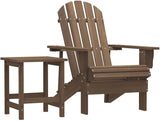 Outdoor Adirondack Chair with Side Table, Solid Fir Wood Patio Lounge Chair for Garden, Deck, and Backyard - Photo 1