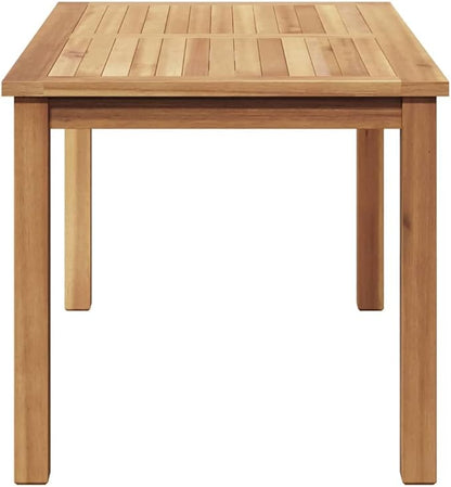 Outdoor Coffee Table Solid Teak Wood Patio Garden Furniture 35.43 x 19.69 x 17.91 Inches, Minimalist Weather-Resistant Low Table for Backyard Deck
